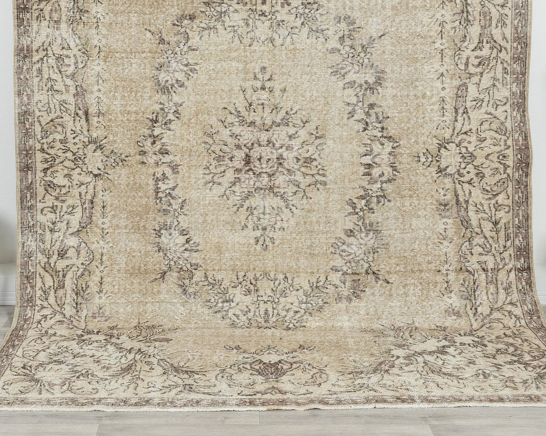 Multicolor Turkish Oushak Rug 6'9" x 9'6" Hand-Knotted | No. VR87478