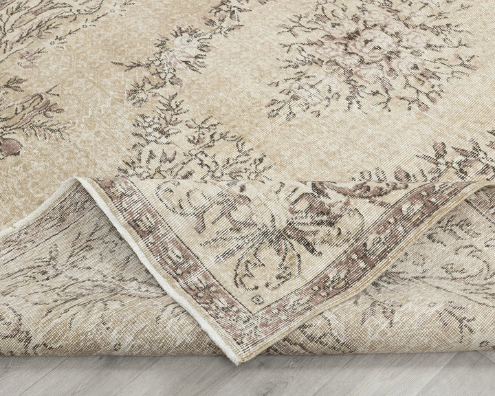 Multicolor Turkish Oushak Rug 6'9" x 9'6" Hand-Knotted | No. VR87478
