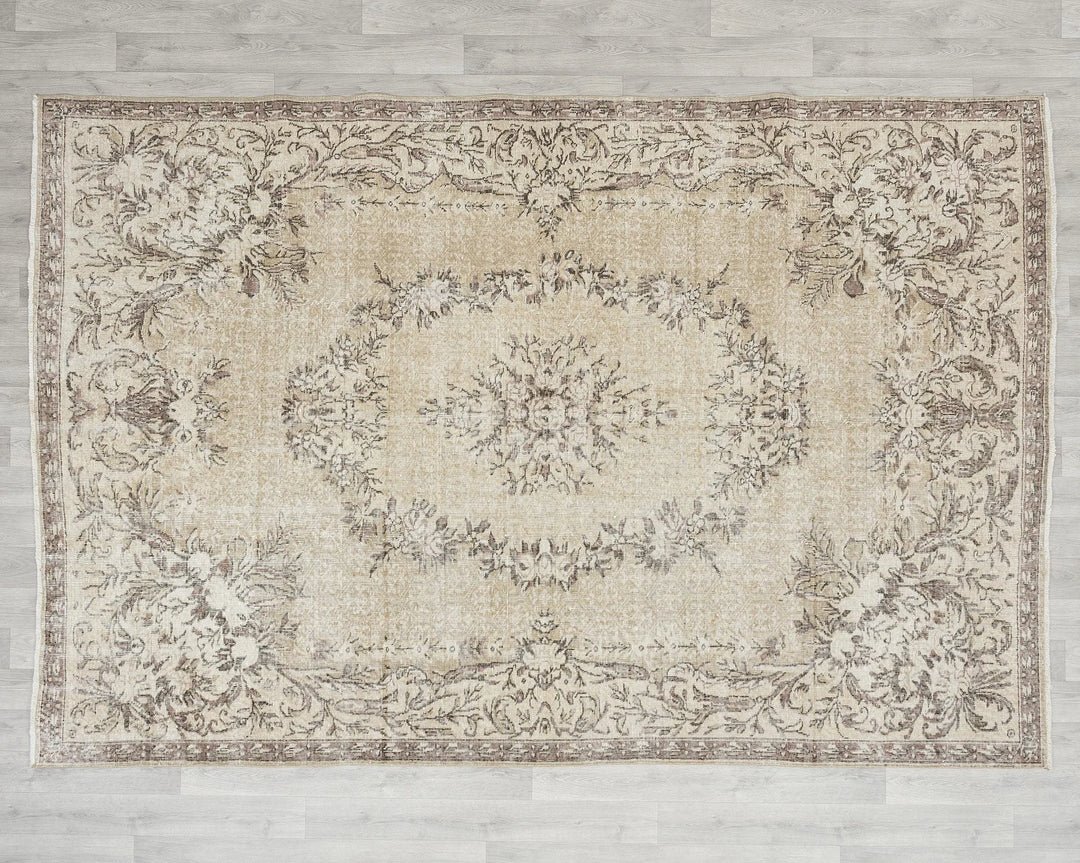 Multicolor Turkish Oushak Rug 6'9" x 9'6" Hand-Knotted | No. VR87478