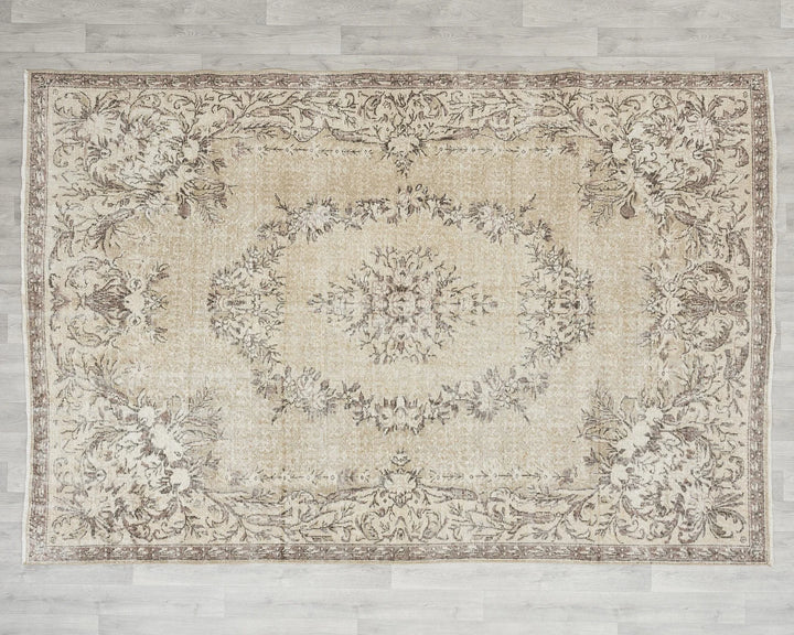 Multicolor Turkish Oushak Rug 6'9" x 9'6" Hand-Knotted | No. VR87478