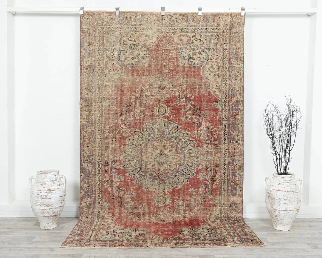 Multicolor Turkish Oushak Rug 5' 5" x 8' 11" Hand-Knotted | No. VR87661