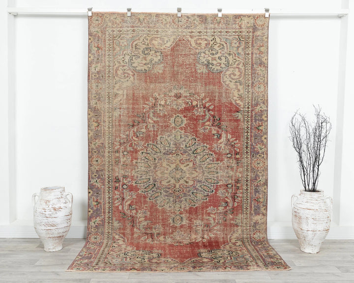 Multicolor Turkish Oushak Rug 5' 5" x 8' 11" Hand-Knotted | No. VR87661