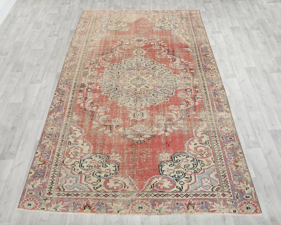 Multicolor Turkish Oushak Rug 5' 5" x 8' 11" Hand-Knotted | No. VR87661