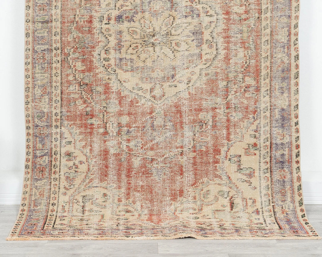 Multicolor Turkish Oushak Rug 4' 6" x 7' 8" Hand-Knotted | No. VR87774