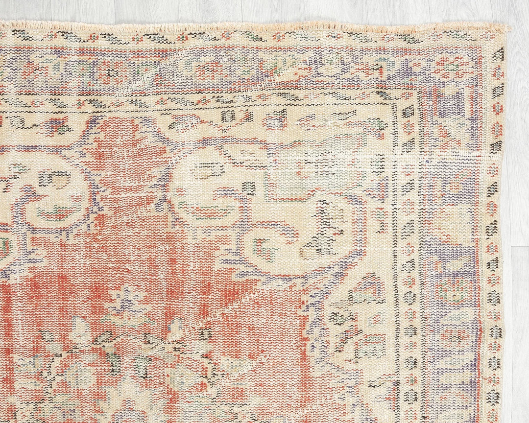 Multicolor Turkish Oushak Rug 4' 6" x 7' 8" Hand-Knotted | No. VR87774