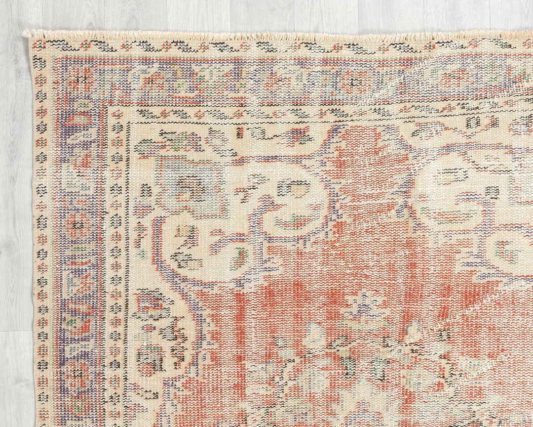 Multicolor Turkish Oushak Rug 4' 6" x 7' 8" Hand-Knotted | No. VR87774