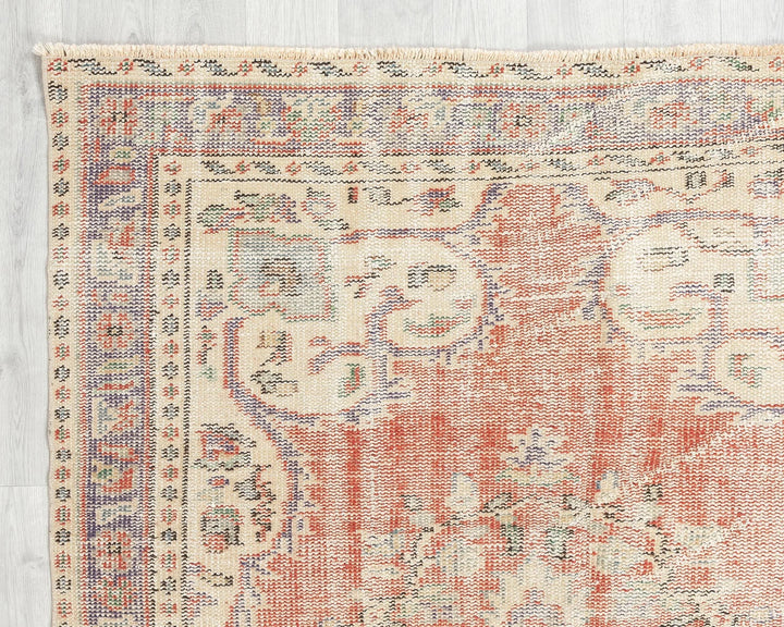 Multicolor Turkish Oushak Rug 4' 6" x 7' 8" Hand-Knotted | No. VR87774