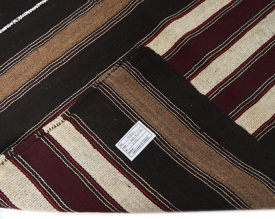 Brown Turkish Kilim Rug 5' 5" x 7' 5" Flat-Weave | No. VR87877
