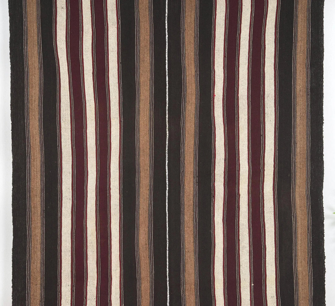 Brown Turkish Kilim Rug 5' 5" x 7' 5" Flat-Weave | No. VR87877