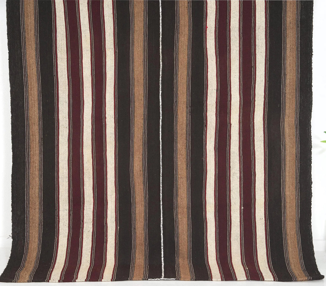 Brown Turkish Kilim Rug 5' 5" x 7' 5" Flat-Weave | No. VR87877