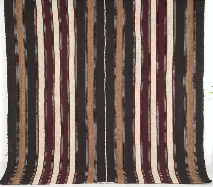 Brown Turkish Kilim Rug 5' 5" x 7' 5" Flat-Weave | No. VR87877