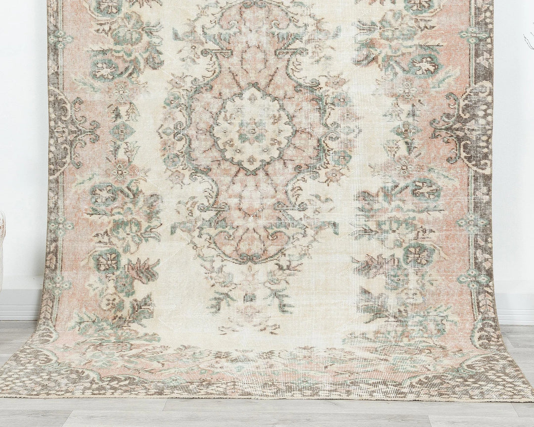 Beige Turkish Oushak Rug 5' 5" x 8' 10" Hand-Knotted view