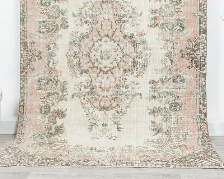 Beige Turkish Oushak Rug 5' 5" x 8' 10" Hand-Knotted view