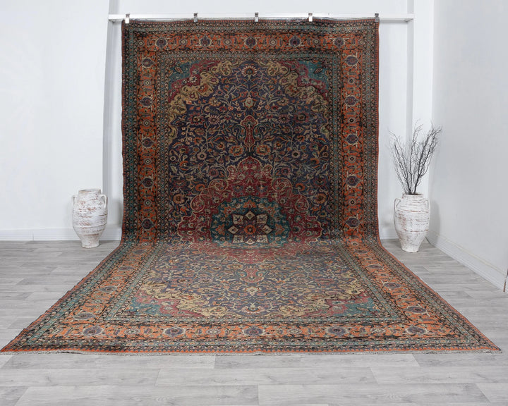 Multicolor Turkish Oushak Rug 8' 4" x 12' 10" Hand-Knotted | No. VR88054