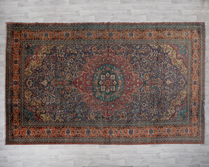 Multicolor Turkish Oushak Rug 8' 4" x 12' 10" Hand-Knotted | No. VR88054