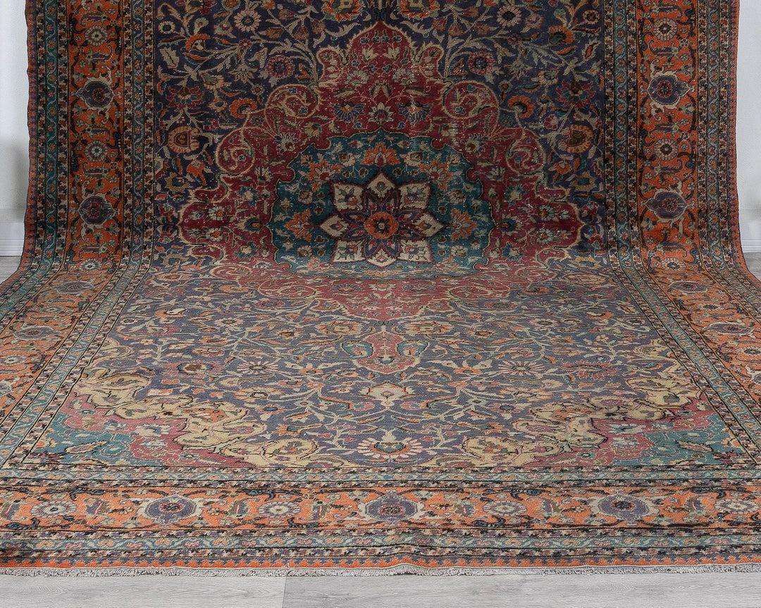 Multicolor Turkish Oushak Rug 8' 4" x 12' 10" Hand-Knotted | No. VR88054