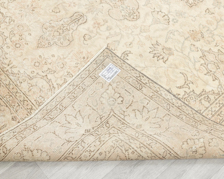 Beige Turkish Oushak Rug 6'6" x 9'5" Hand-Knotted | No. VR88256