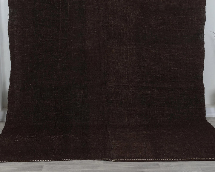 Brown Turkish Kilim Rug 7' 10" x 10' 10" Flat-Weave detail