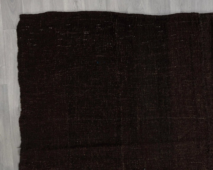 Brown Turkish Kilim Rug 7' 10" x 10' 10" Flat-Weave pattern