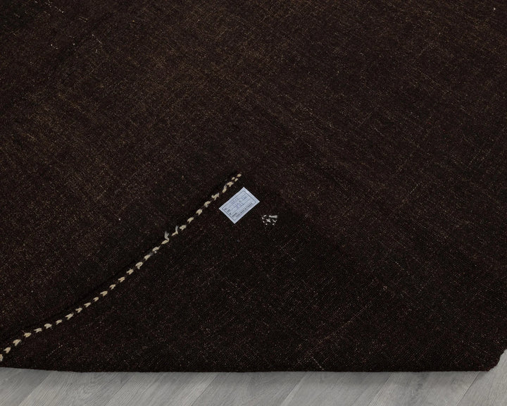 Brown Turkish Kilim Rug 7' 10" x 10' 10" Flat-Weave field