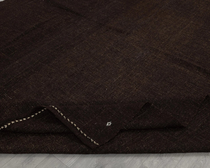 Brown Turkish Kilim Rug 7' 10" x 10' 10" Flat-Weave texture