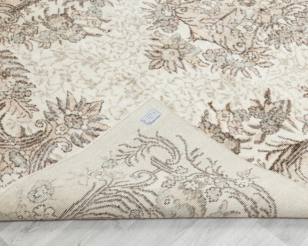 Multicolor Turkish Oushak Rug 5' 7" x 8' 8" Hand-Knotted | No. VR88359