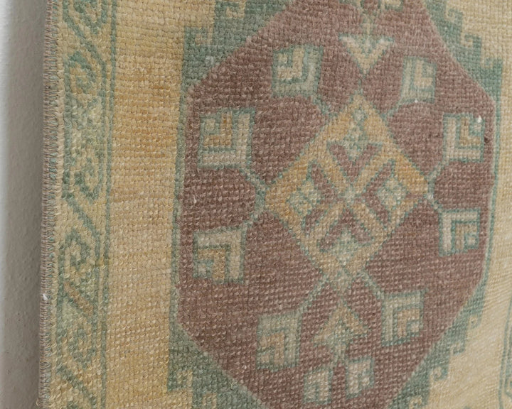 Beige Turkish Oushak Rug 1'8" x 3'3" Hand-Knotted | No. VR88447