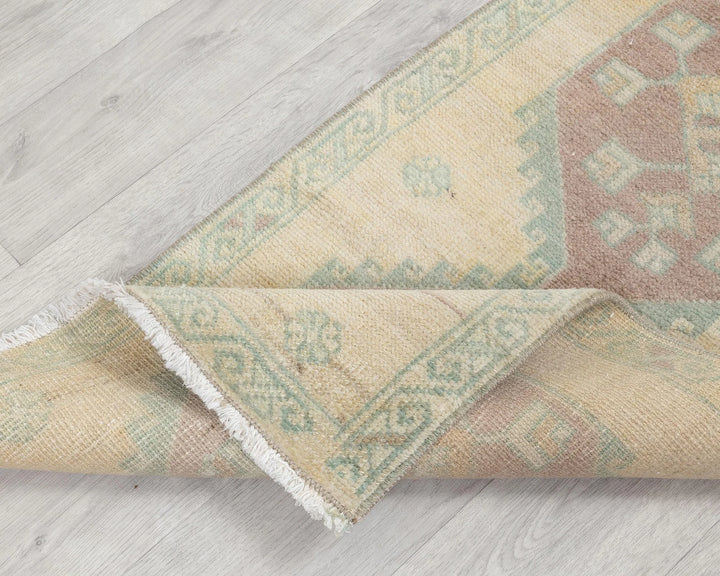 Beige Turkish Oushak Rug 1'8" x 3'3" Hand-Knotted | No. VR88447