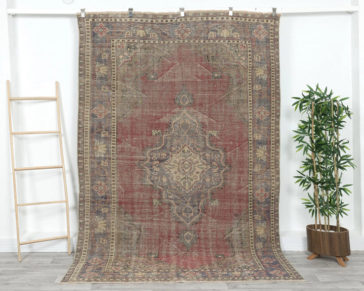 Multicolor Turkish Oushak Rug 5'11" x 9'2" Hand-Knotted