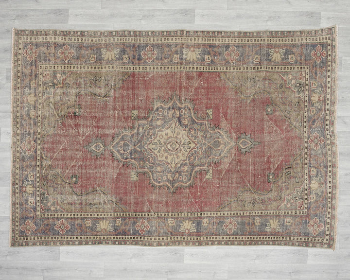 Multicolor Turkish Oushak Rug 5'11" x 9'2" Hand-Knotted view 9