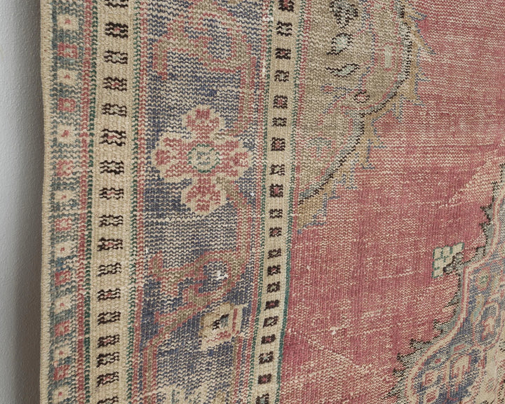 Multicolor Turkish Oushak Rug 5'11" x 9'2" Hand-Knotted close-up