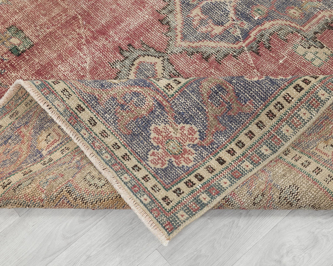 Multicolor Turkish Oushak Rug 5'11" x 9'2" Hand-Knotted field