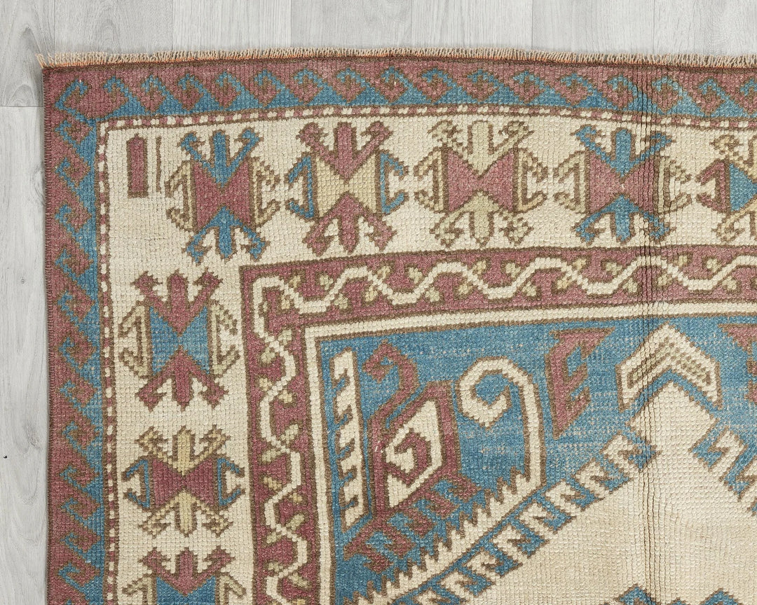 Multicolor Turkish Oushak Rug 4' 4" x 6' 11" Hand-Knotted | No. VR88840