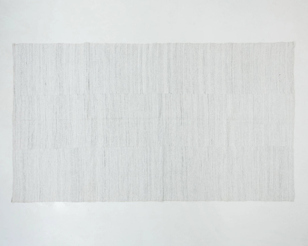 White Turkish Kilim Rug 5' 11" x 10' 2" Flat-Weave | No. VR88952