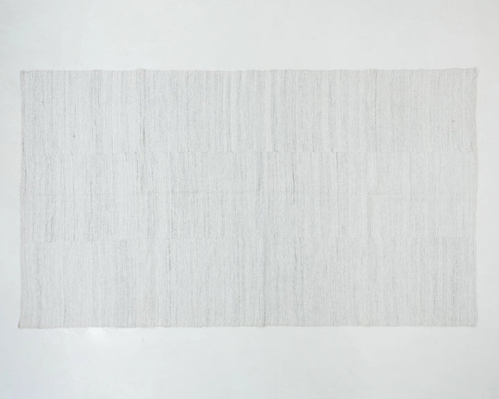 White Turkish Kilim Rug 5' 11" x 10' 2" Flat-Weave | No. VR88952