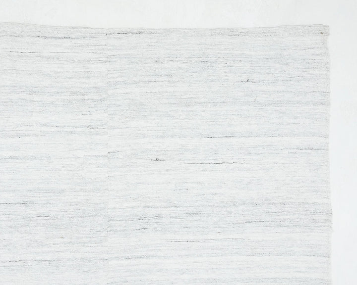White Turkish Kilim Rug 5' 11" x 10' 2" Flat-Weave | No. VR88952