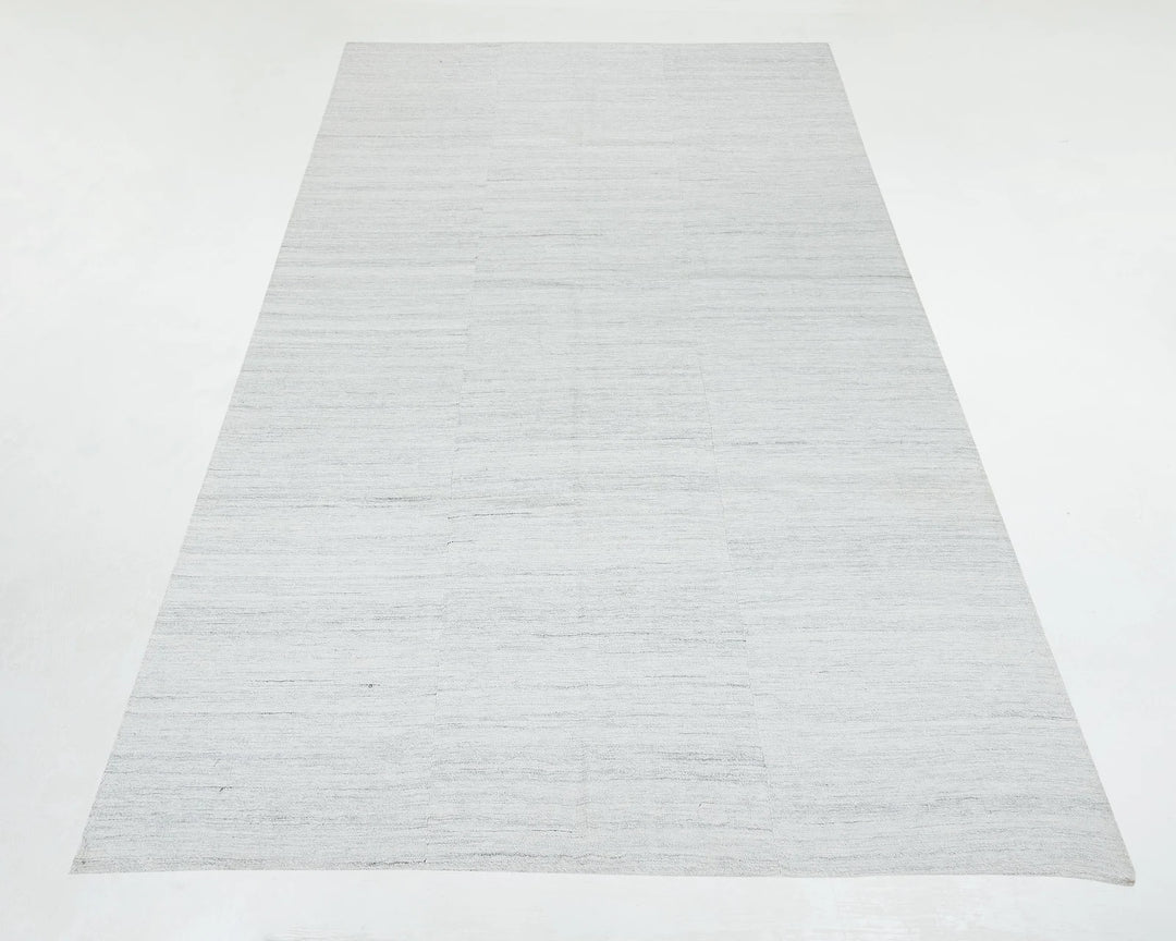 White Turkish Kilim Rug 5' 11" x 10' 2" Flat-Weave | No. VR88952