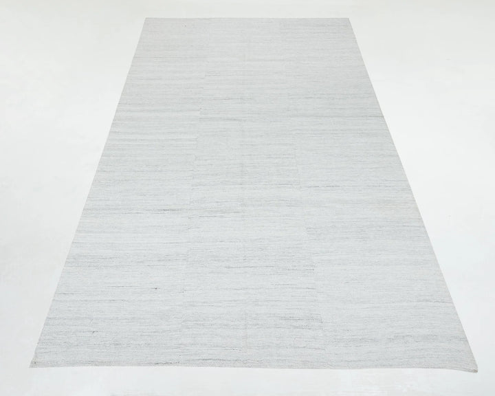 White Turkish Kilim Rug 5' 11" x 10' 2" Flat-Weave | No. VR88952