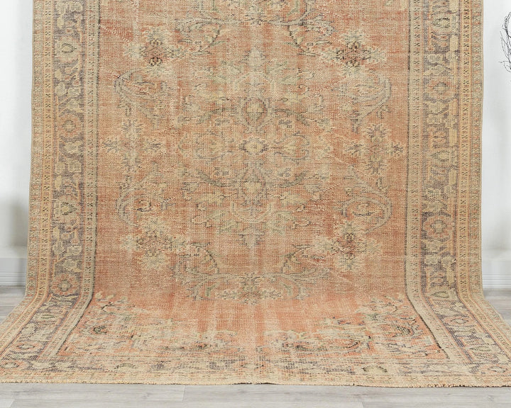 Orange Turkish Oushak Rug 6'1" x 9'7" Hand-Knotted | No. VR89006