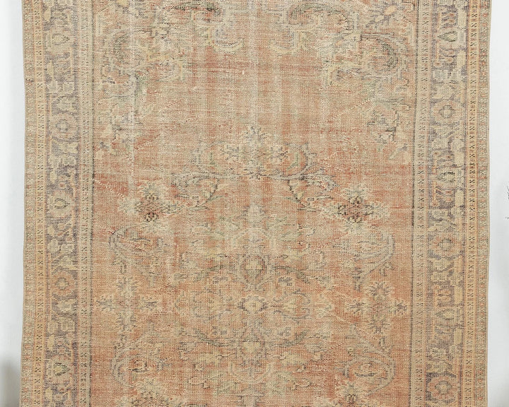 Orange Turkish Oushak Rug 6'1" x 9'7" Hand-Knotted | No. VR89006