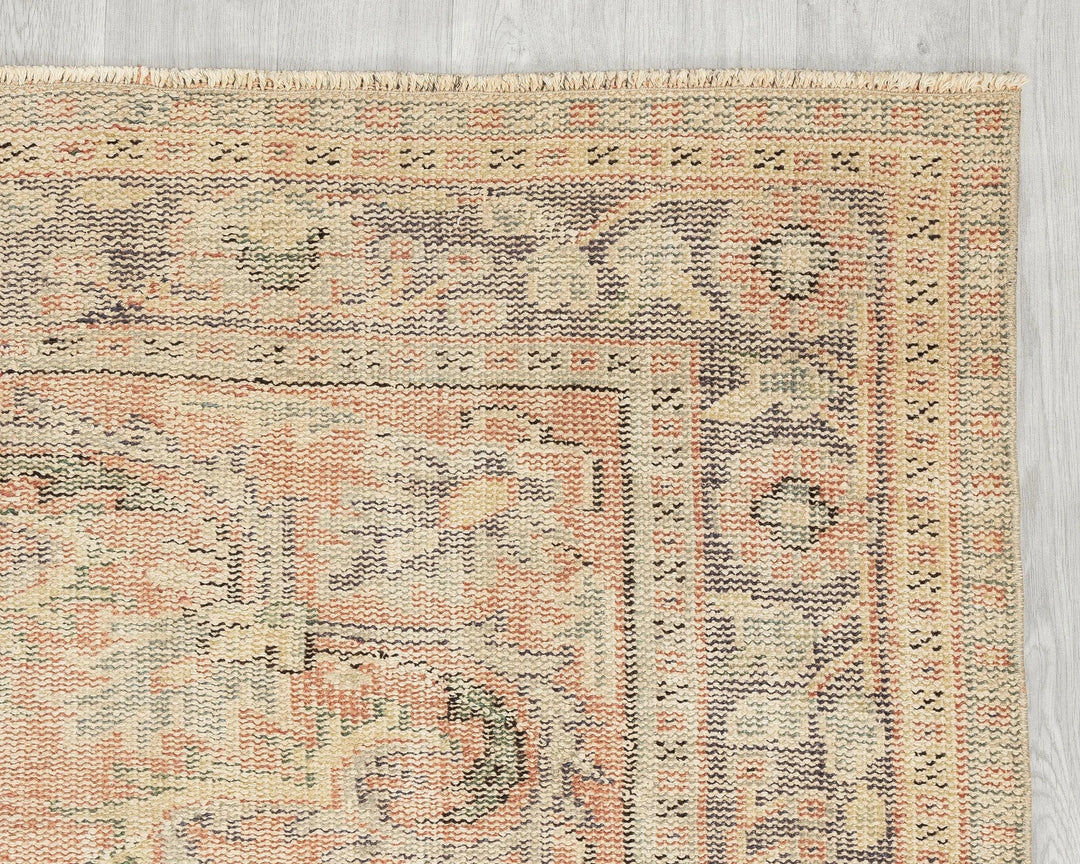 Orange Turkish Oushak Rug 6'1" x 9'7" Hand-Knotted | No. VR89006