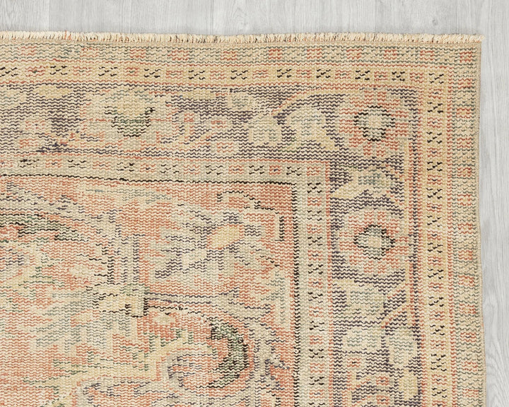 Orange Turkish Oushak Rug 6'1" x 9'7" Hand-Knotted | No. VR89006