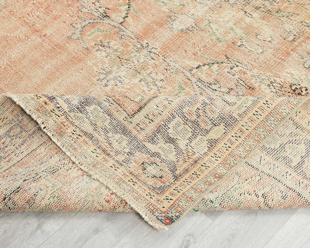 Orange Turkish Oushak Rug 6'1" x 9'7" Hand-Knotted | No. VR89006