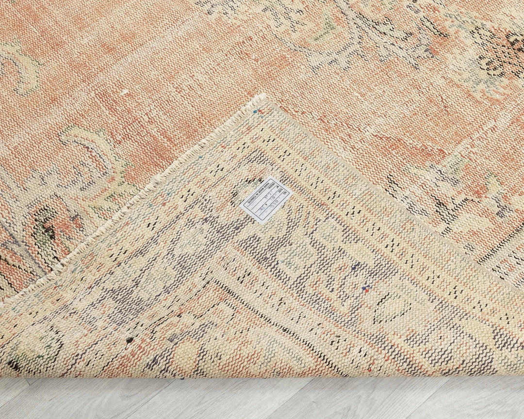 Orange Turkish Oushak Rug 6'1" x 9'7" Hand-Knotted | No. VR89006