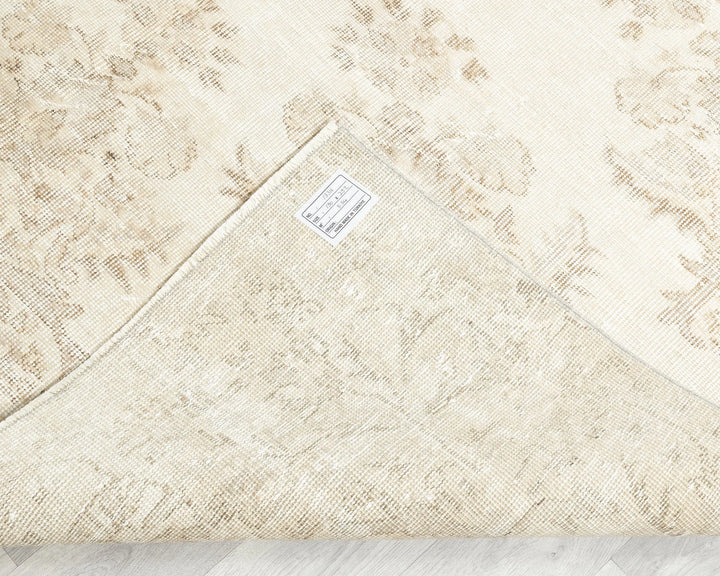 Beige Turkish Oushak Rug 6'2" x 9'7" Hand-Knotted | No. VR89097