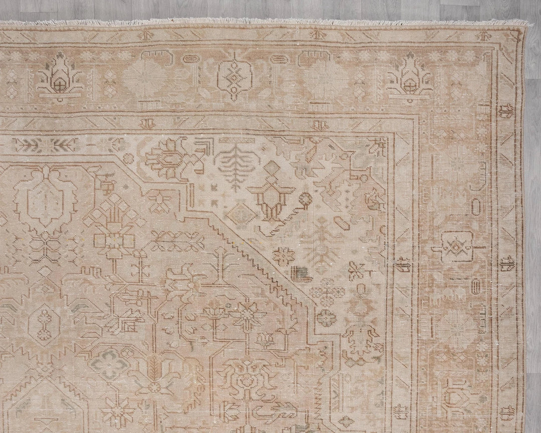 Beige Turkish Oushak Rug 10' x 12' 7" Hand-Knotted | No. VR89271
