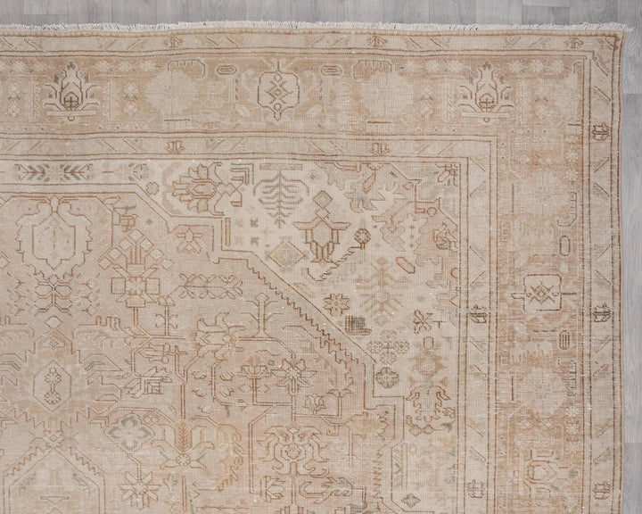 Beige Turkish Oushak Rug 10' x 12' 7" Hand-Knotted | No. VR89271