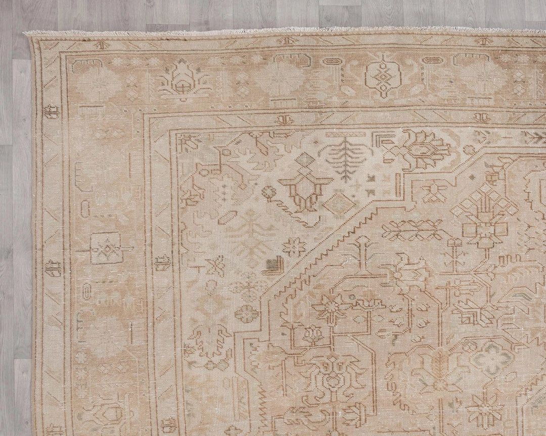 Beige Turkish Oushak Rug 10' x 12' 7" Hand-Knotted | No. VR89271