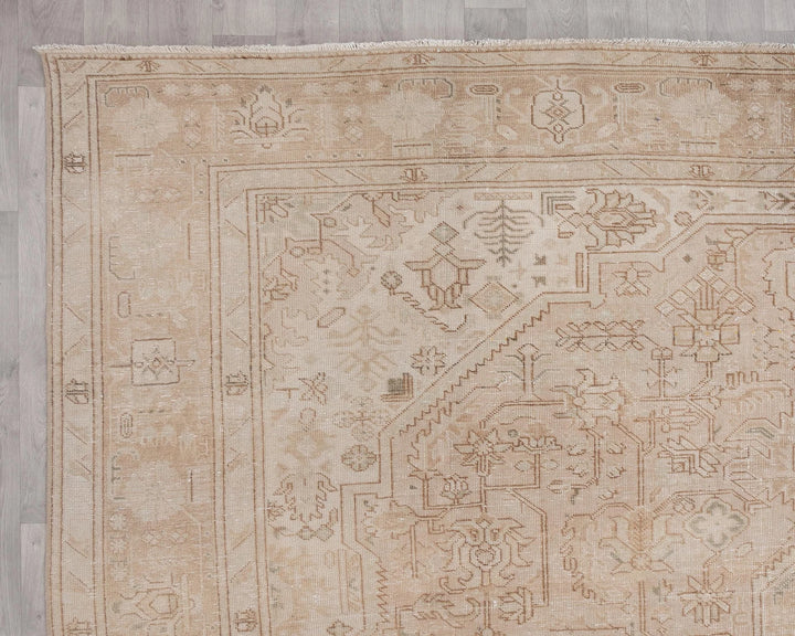 Beige Turkish Oushak Rug 10' x 12' 7" Hand-Knotted | No. VR89271