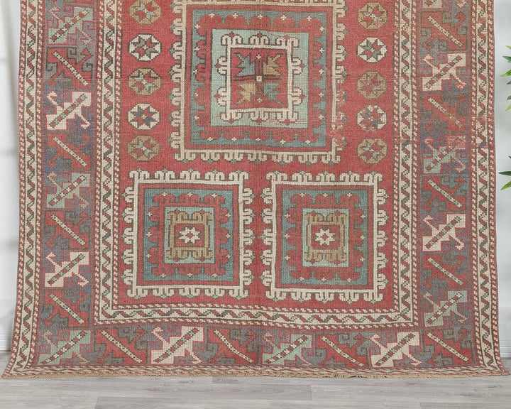 Multicolor Turkish Oushak Rug 5'5" x 6'7" Hand-Knotted | No. VR89367